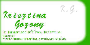 krisztina gozony business card